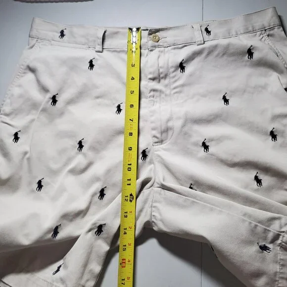 POLO Ralph Lauren Prospect Short in Light Tan with Allover Pony sz 36w - Picture 9 of 16